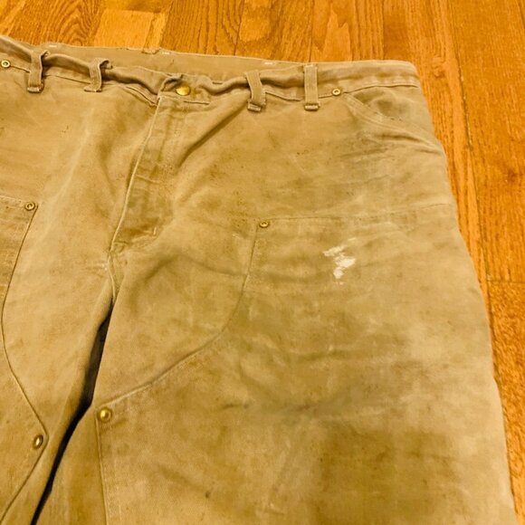 Vintage 60s 70s Carhartt Double Knee Work Pants 44 x 30 Talon Zipper Duck Canvas - Picture 9 of 16